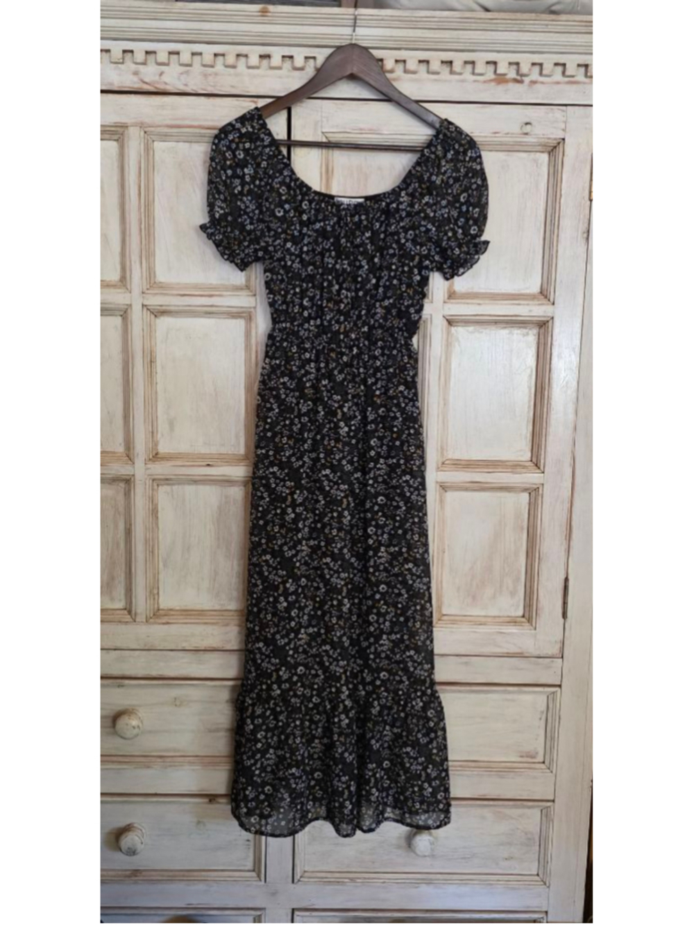 Women's WALLFLOWER Black Floral Maxi Dress size XS